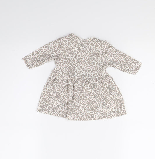 name it Girls Brown Animal Print  A-Line  Size 0-3 Months