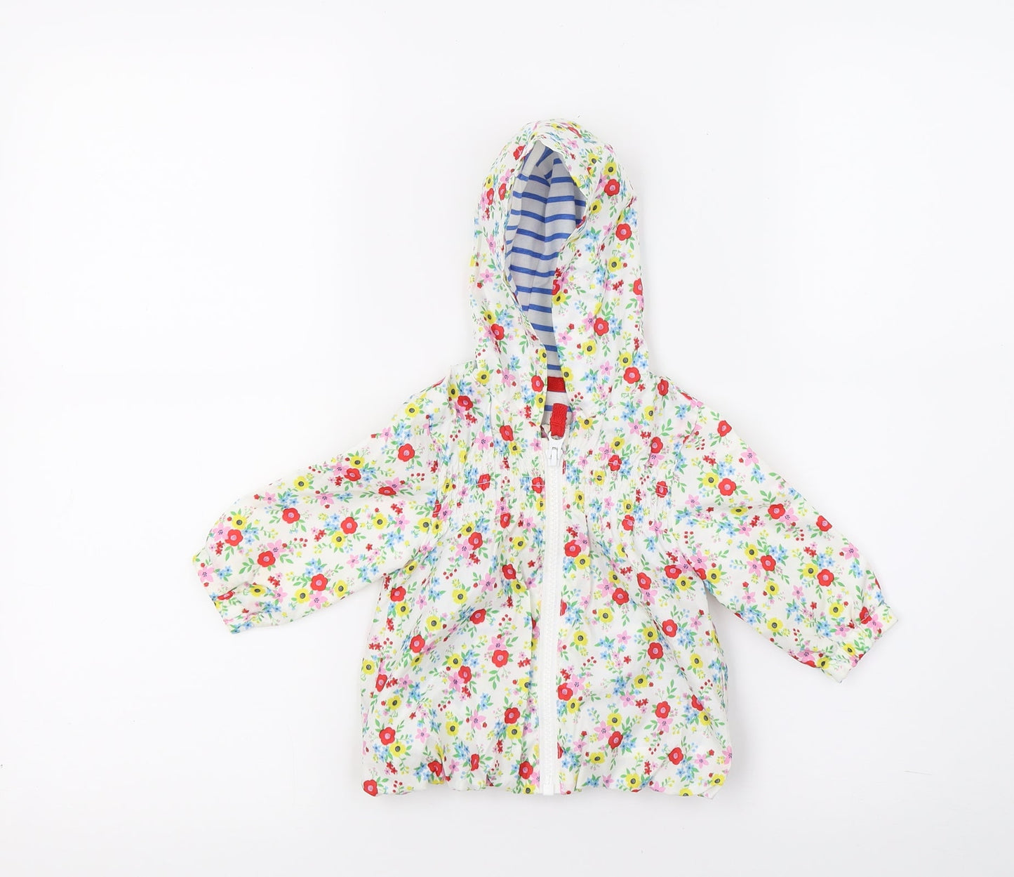 TU Girls White Floral  Basic Coat Coat Size 0-3 Months