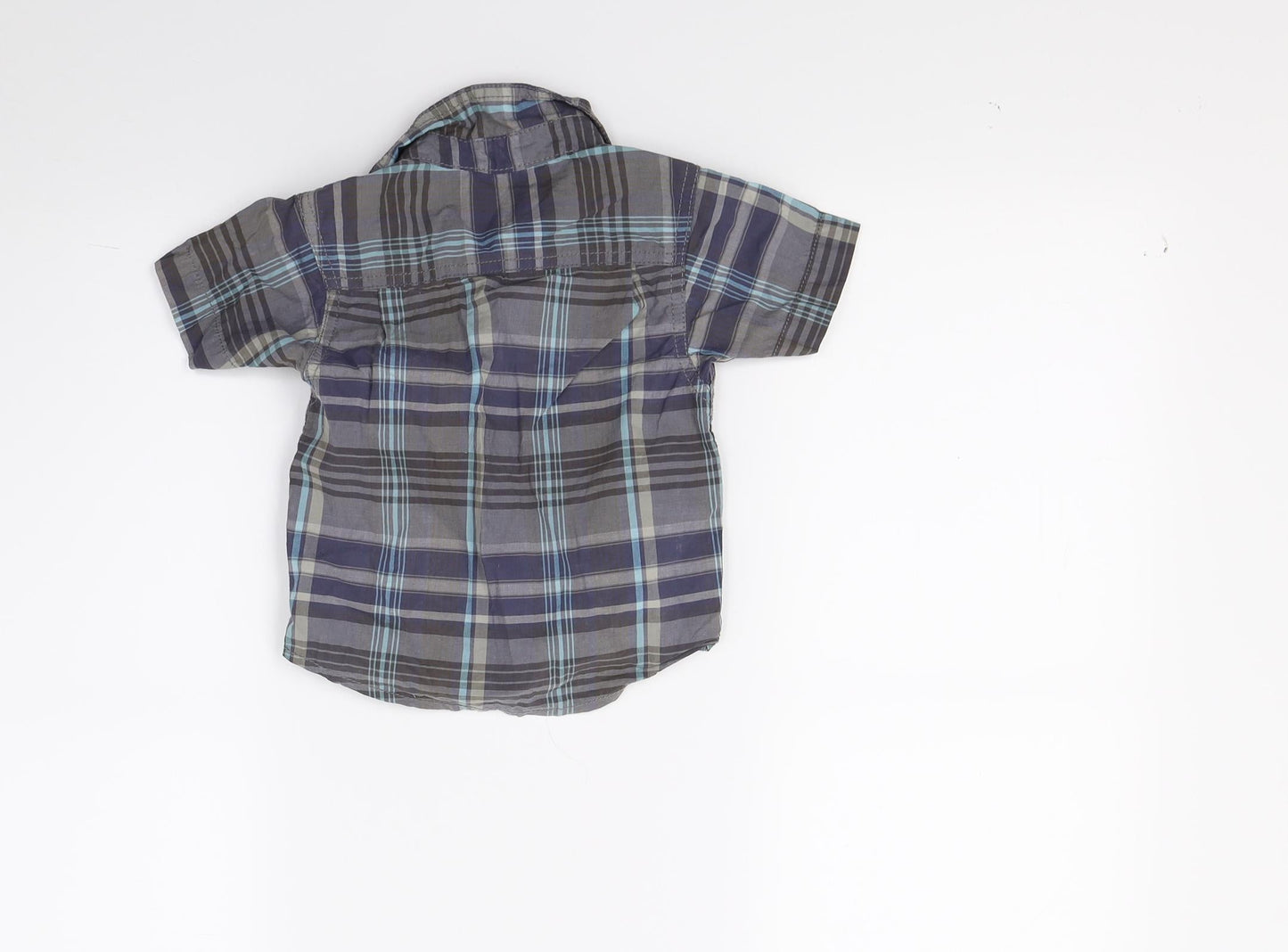 eARLY DAYS Boys Grey Check  Basic Button-Up Size 12-18 Months