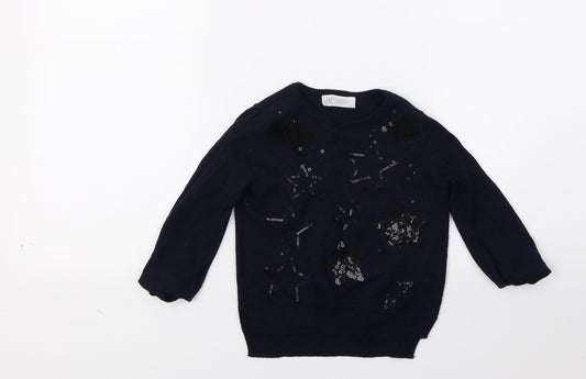 H&M Boys Blue  Knit Pullover Jumper Size 2 Years