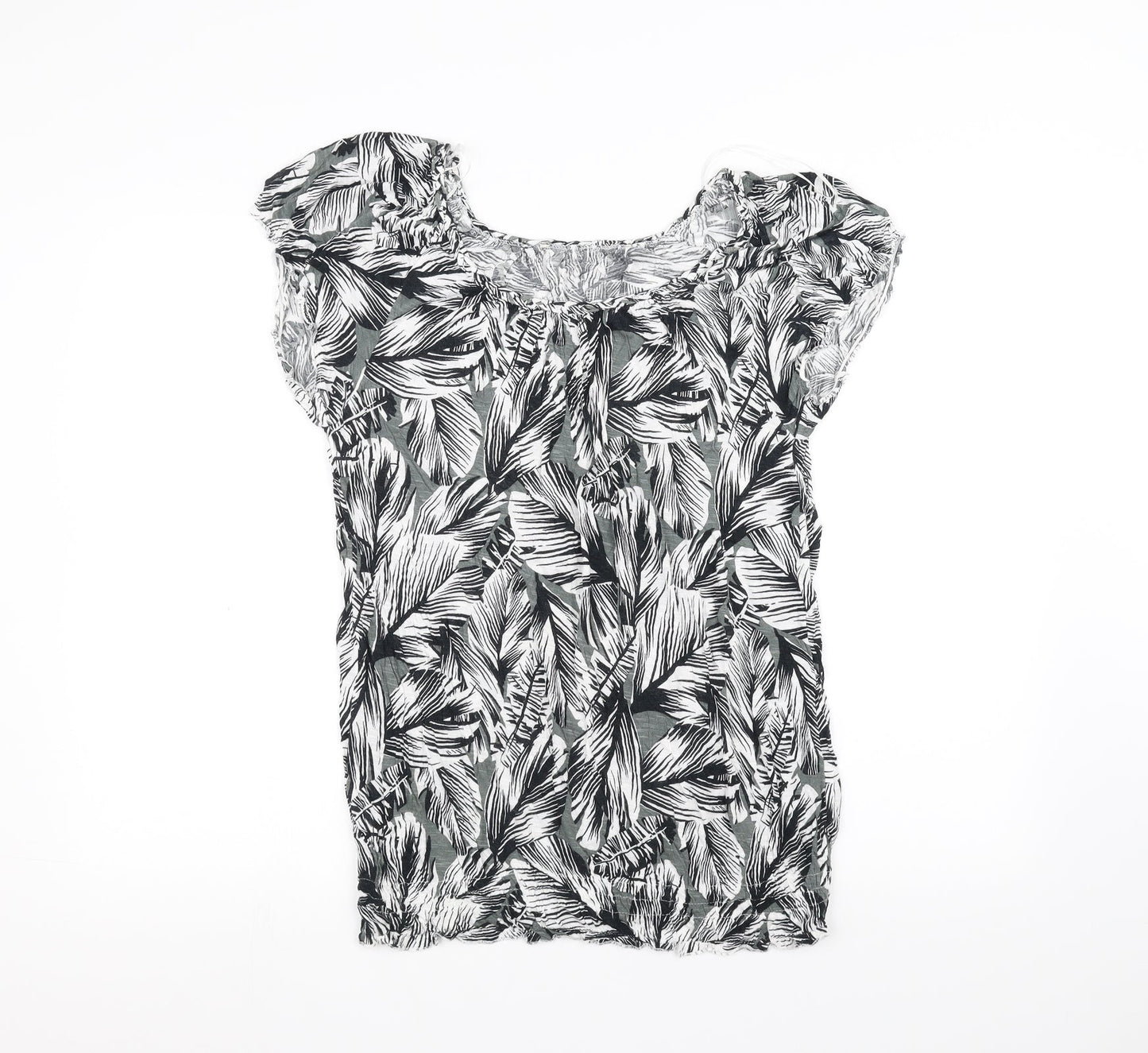 Matalan Womens White Floral  Basic T-Shirt Size 14
