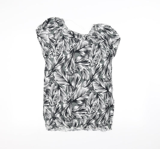 Matalan Womens White Floral  Basic T-Shirt Size 14