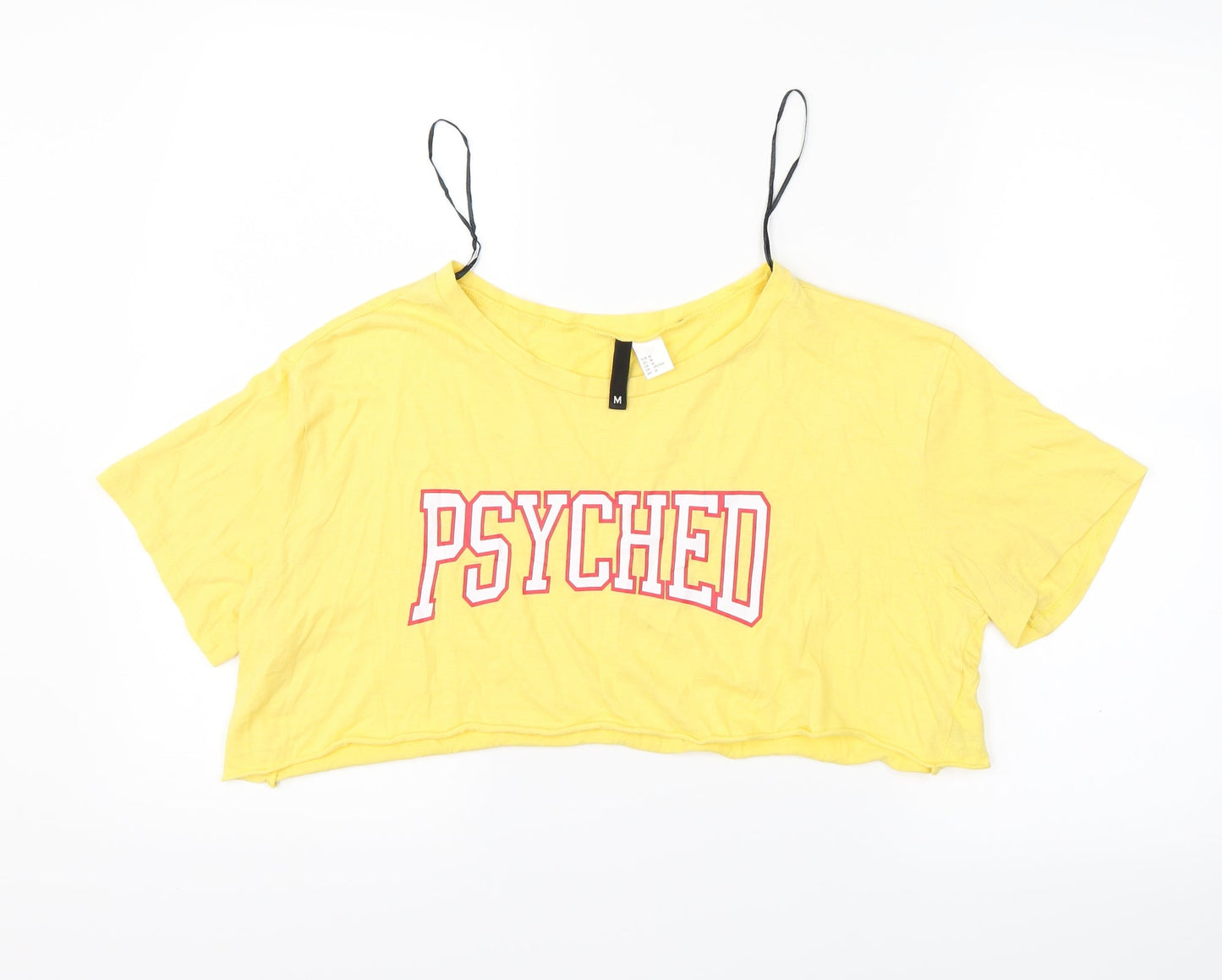 Divided Womens Yellow   Cropped T-Shirt Size M