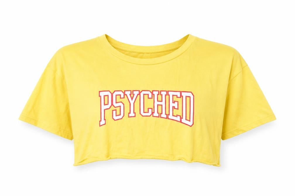 Divided Womens Yellow   Cropped T-Shirt Size M