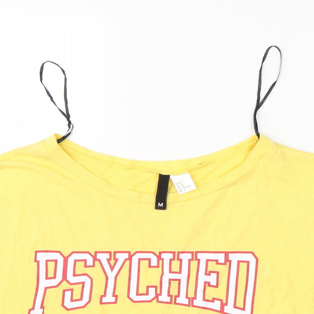 Divided Womens Yellow   Cropped T-Shirt Size M