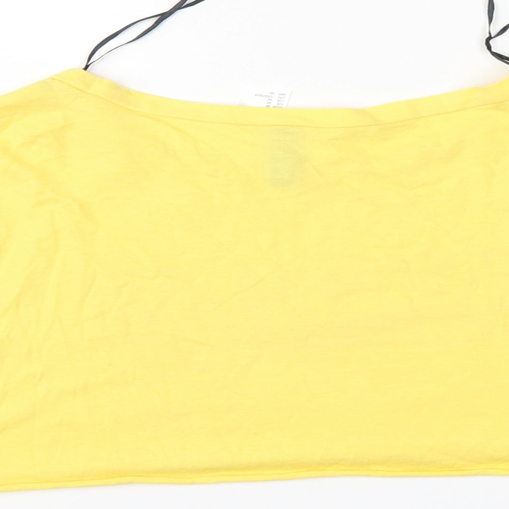 Divided Womens Yellow   Cropped T-Shirt Size M