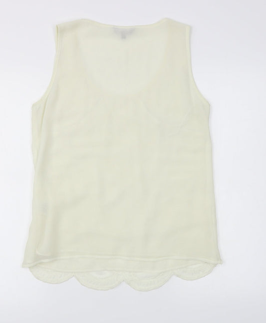 Matalan Womens Ivory Geometric Chiffon Basic Tank Size 12