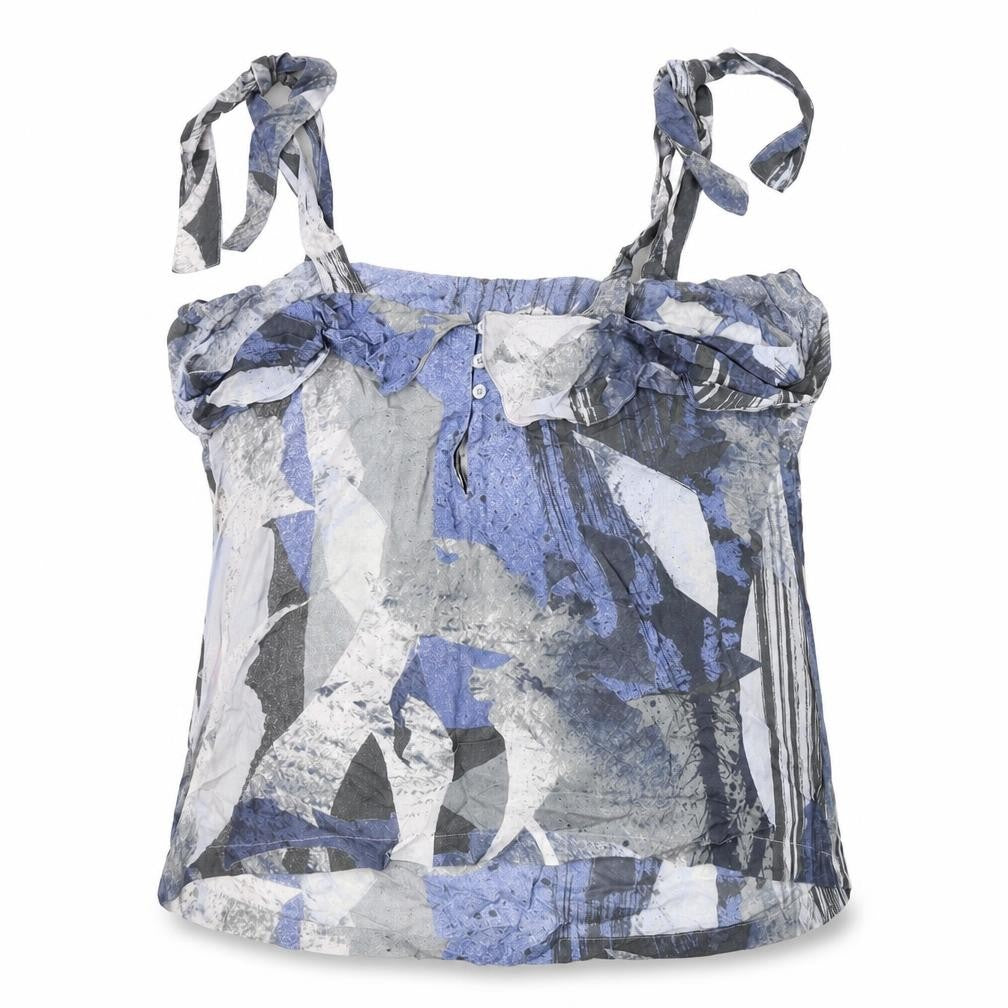 Next Womens Blue Geometric  Basic Tank Size 14