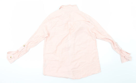 Select Womens Pink   Basic Button-Up Size 8