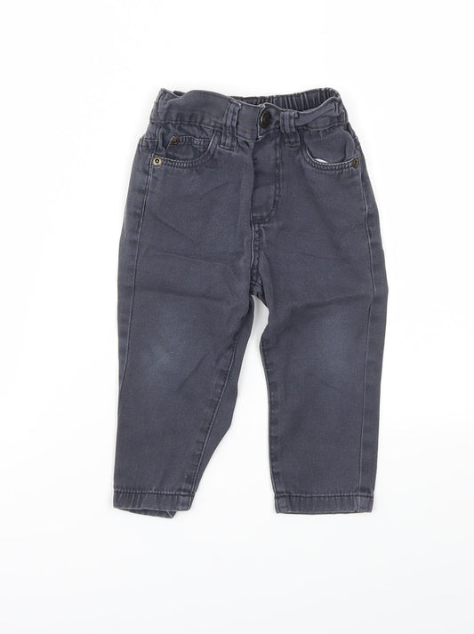 Little Rebel Boys Blue  Denim Snow Pants Jeans Size 12-18 Months