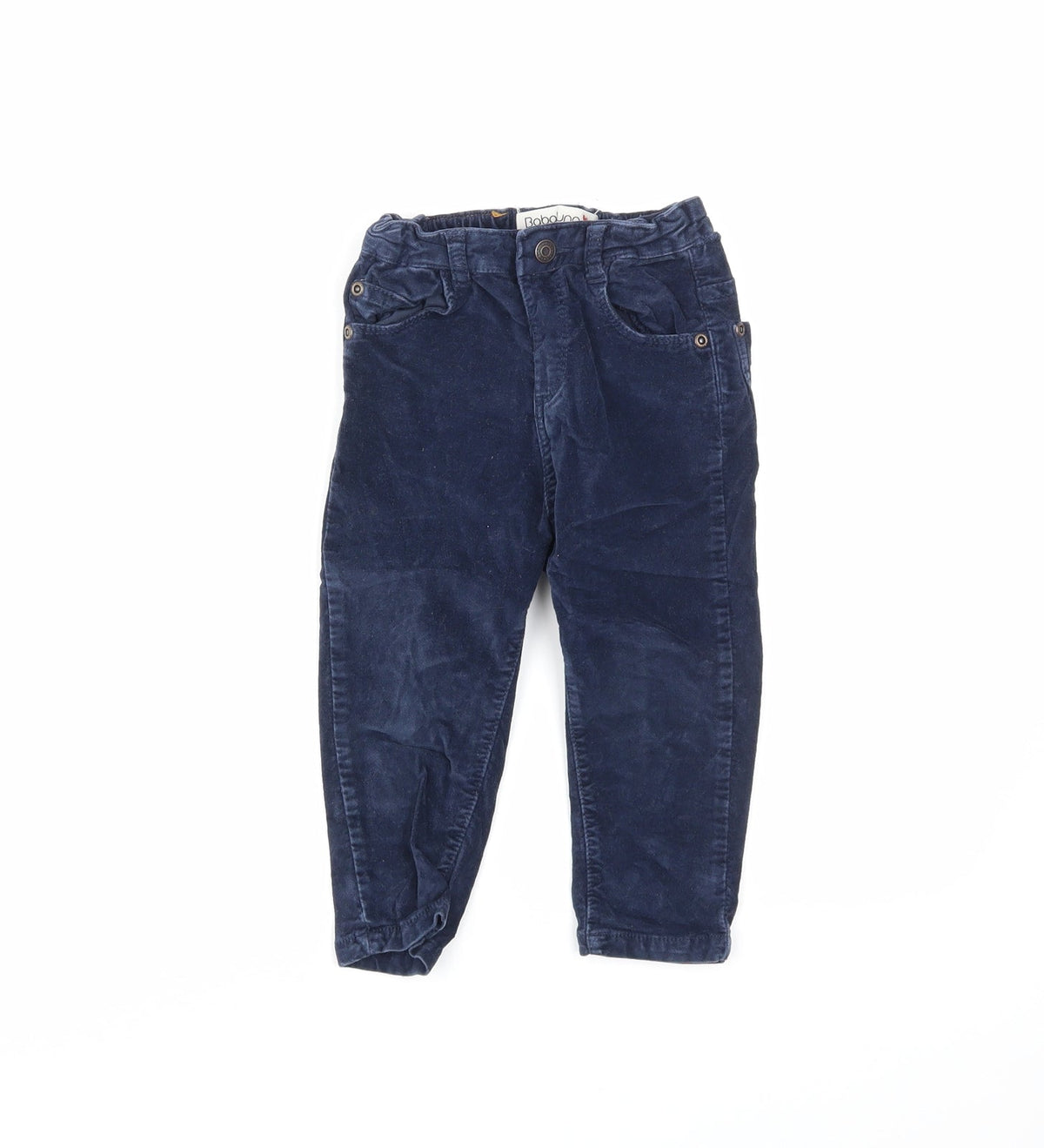 Front view of Babaluno Baby Blue Denim Capri Jeans, size 12-18, Months