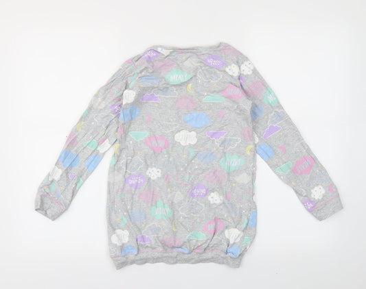 TU Girls Grey Solid  Capri Pyjama Top Size 8-9 Years