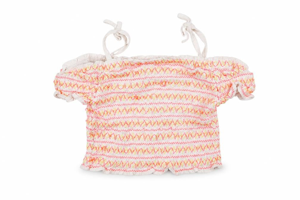 George Girls White Striped  Basic T-Shirt Size 7-8 Years