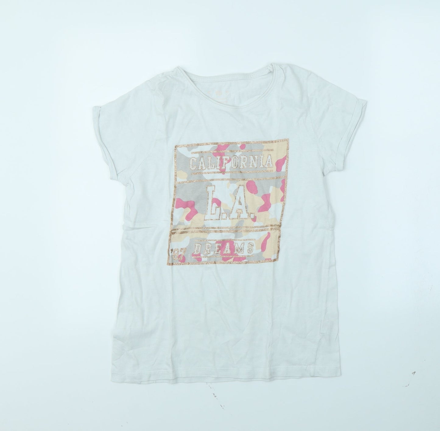 YD Girls White   Basic T-Shirt Size 12 Years
