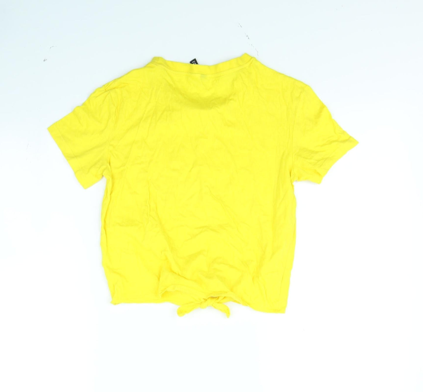 Divided Womens Yellow   Cropped T-Shirt Size XS