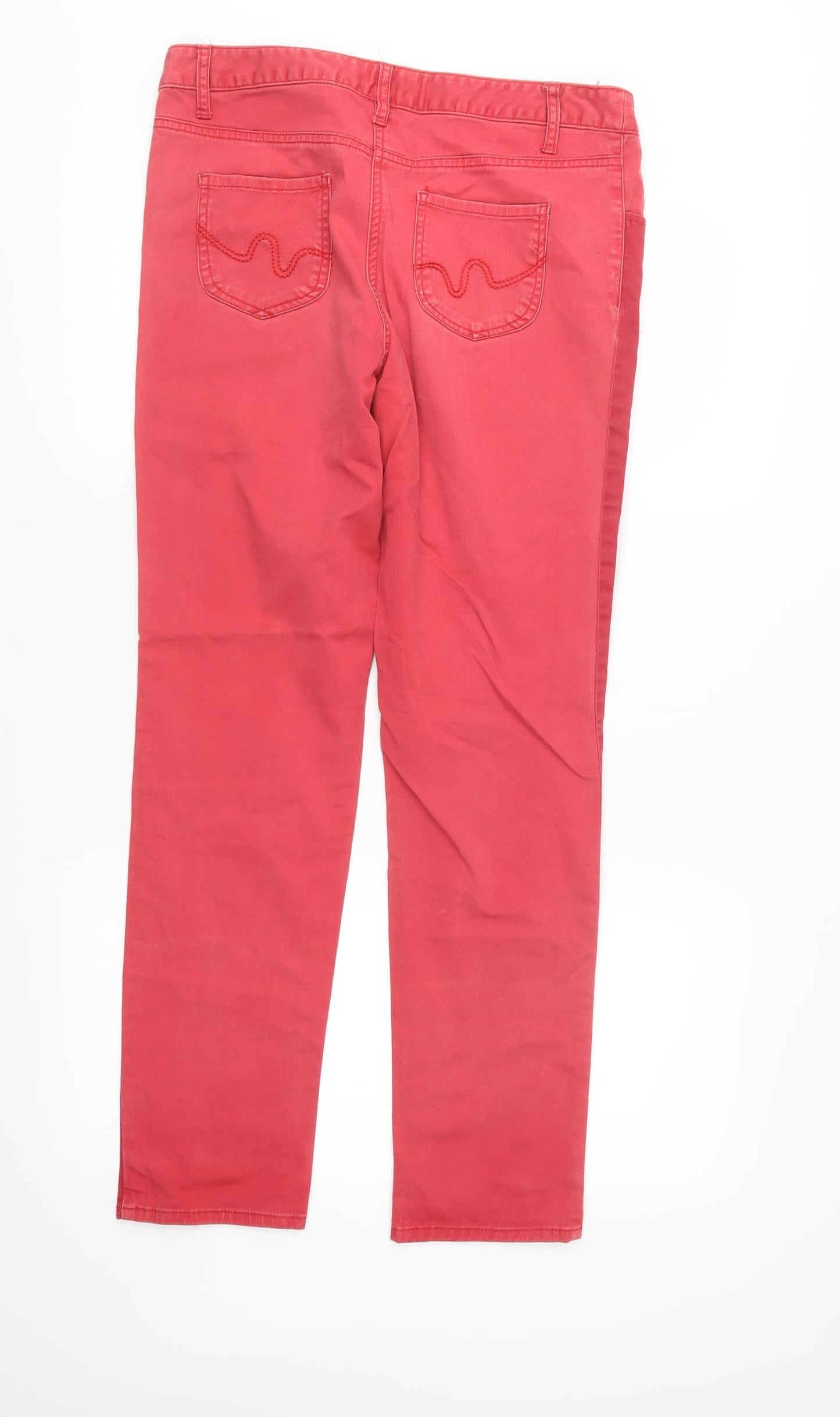 Papaya Womens Red  Denim Straight Jeans Size 12 L28 in