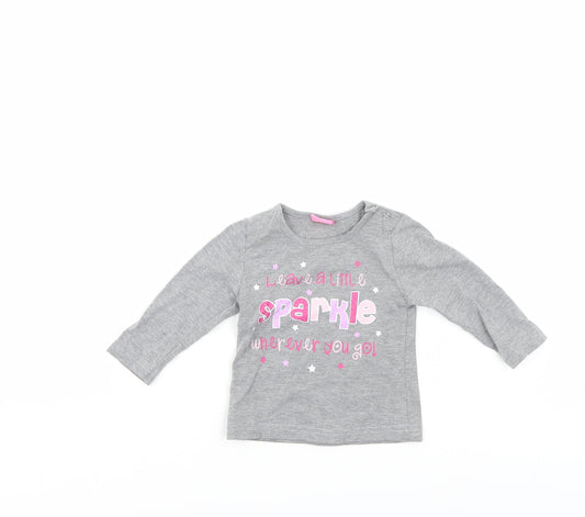 Cutey Couture Girls Grey   Pullover Jumper Size 6-9 Months