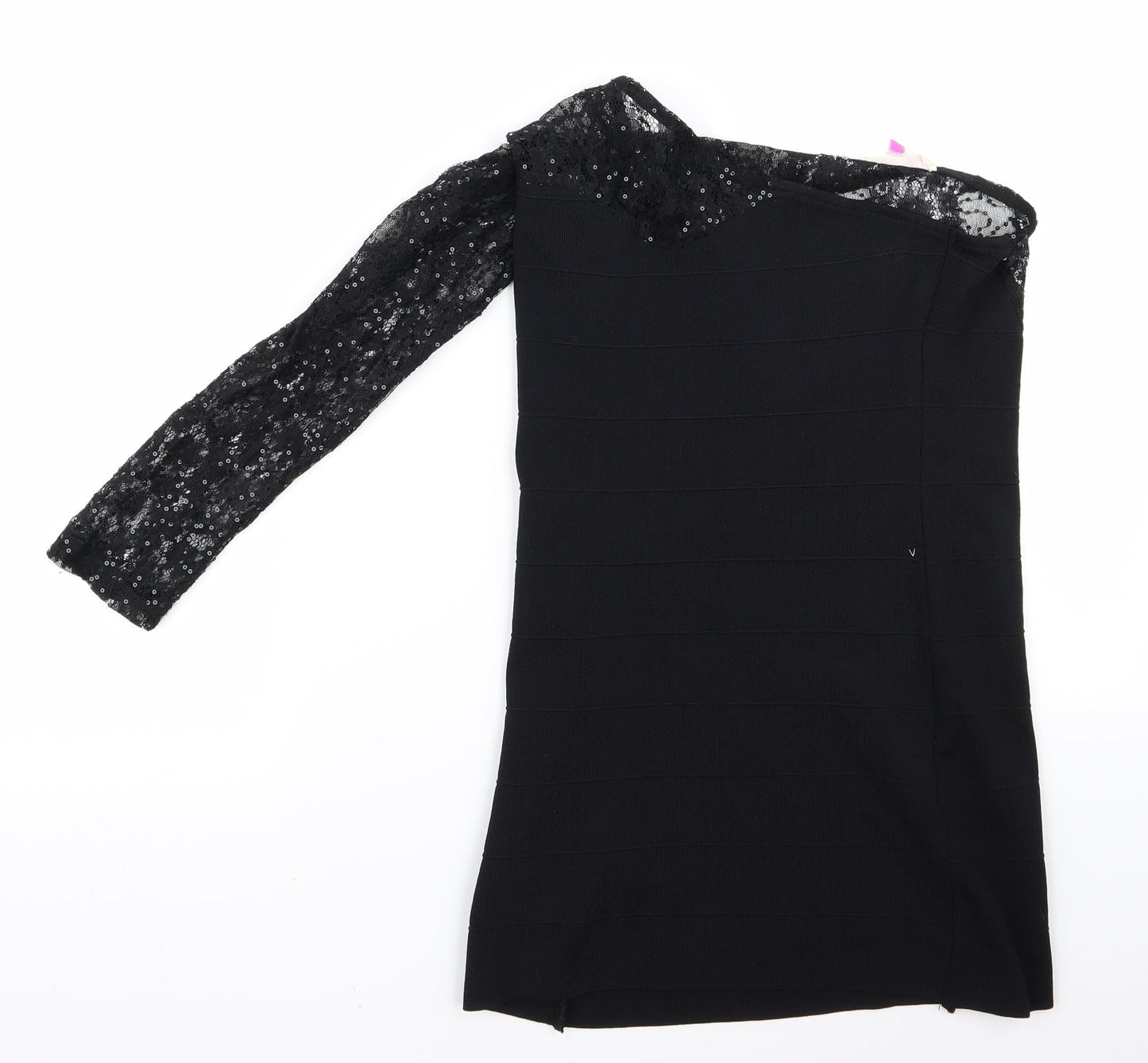 Preworn Womens Black  Rayon Pencil Dress  Size 12