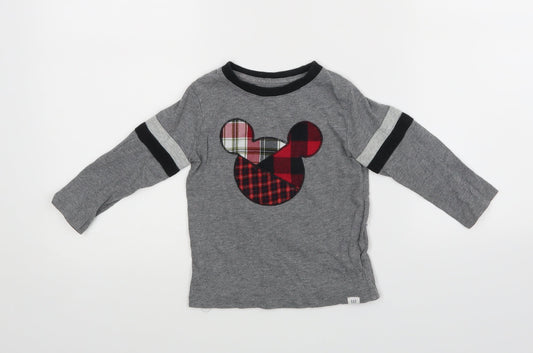 Gap  Grey   Basic T-Shirt Size 18-24 Months  - Mickey mouse