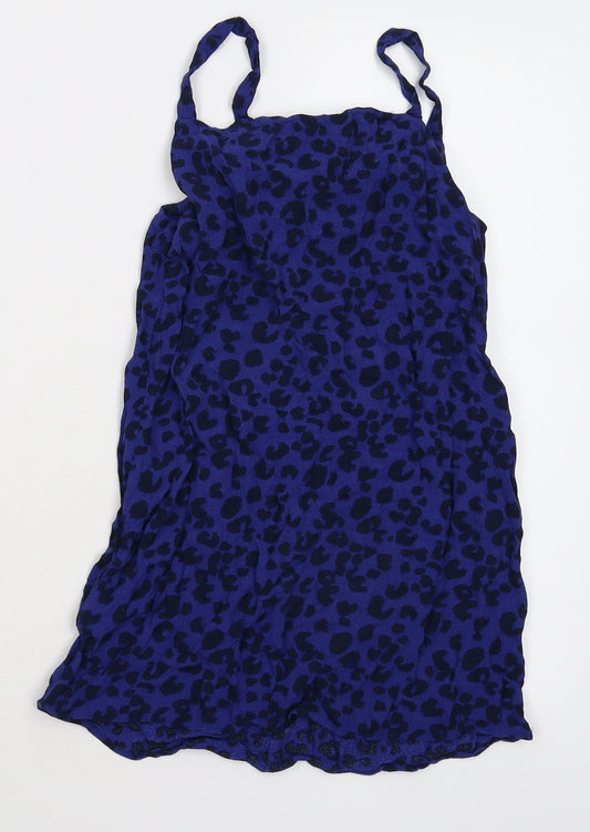 M&S Girls Black Animal Print  Kaftan  Size 7-8 Years