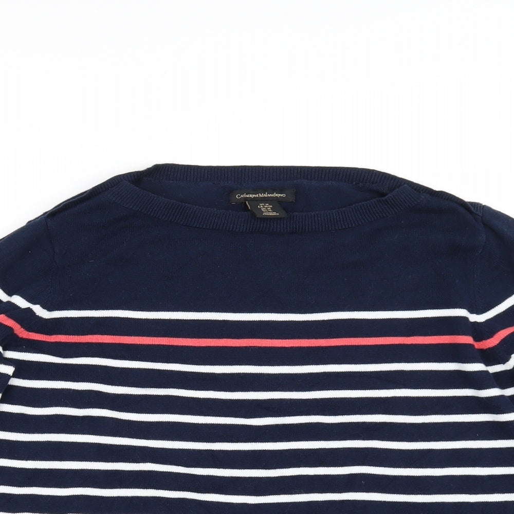 Catherine Malandrino Womens Blue Striped  Pullover Jumper