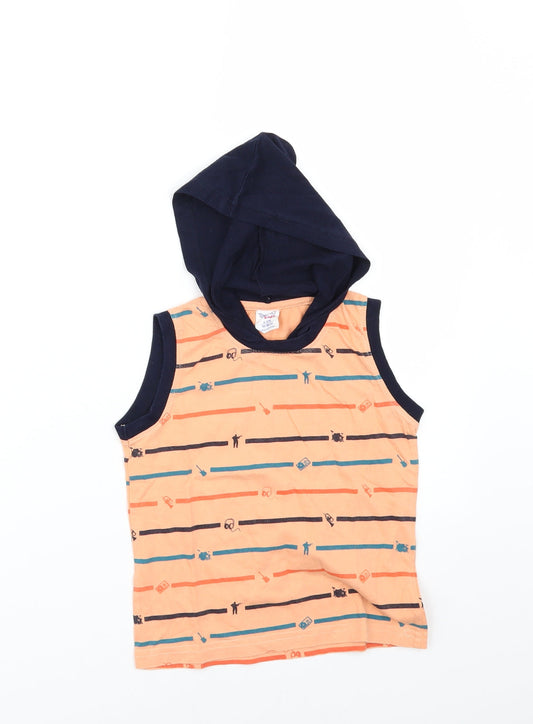 Taeko Boys Orange Striped  Basic T-Shirt Size 2-3 Years