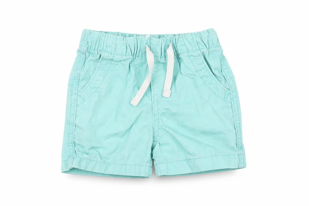 Front view of Gap Baby Green Denim Cropped Trousers, size 12-18, Months
