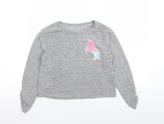 by very Girls Grey   Basic T-Shirt Size 6 Years