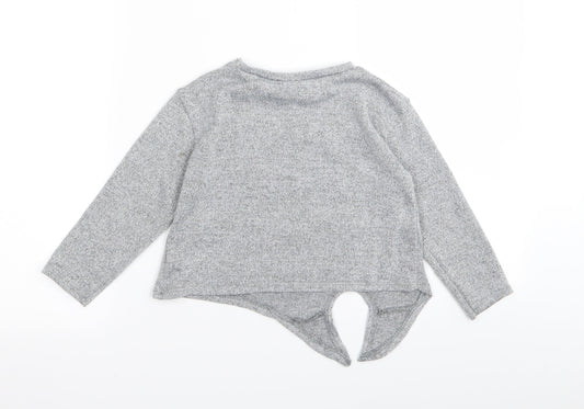 Matalan Girls Silver   Basic T-Shirt Size 5 Years