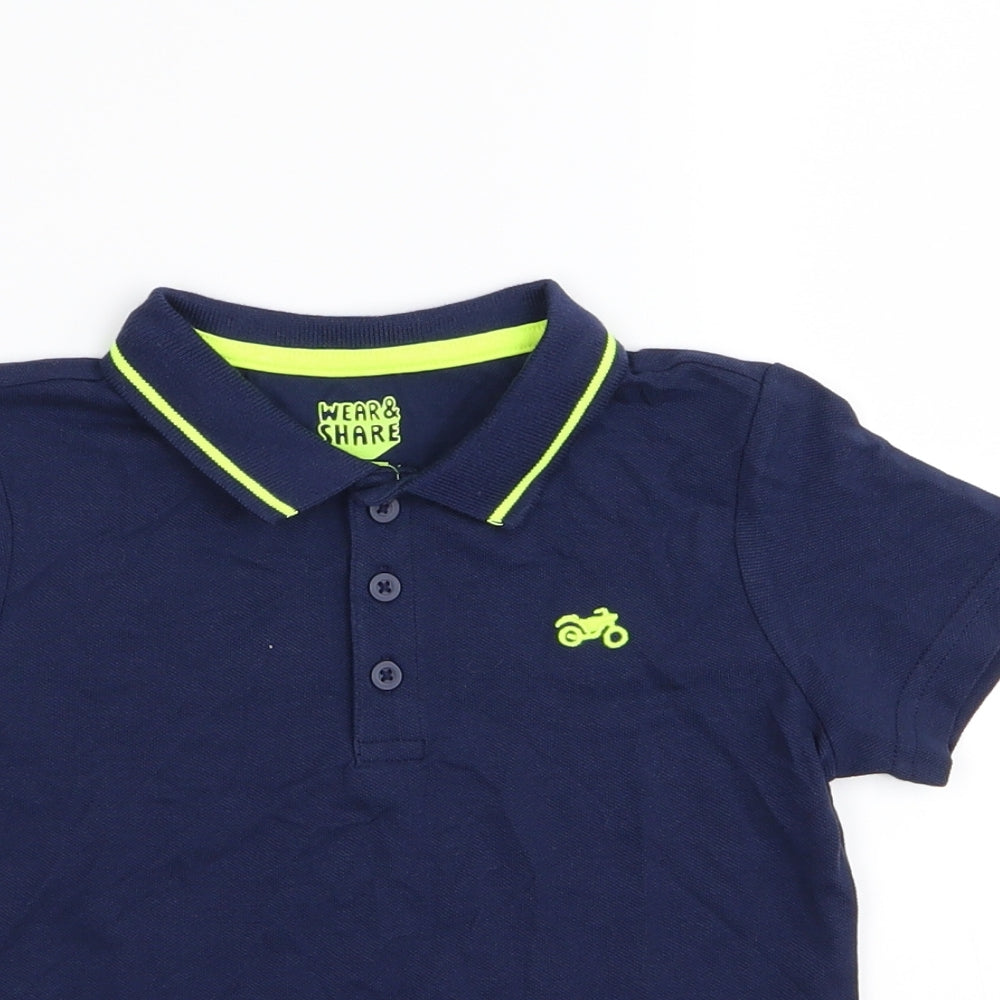 F&F Boys Blue   Basic Polo Size 2-3 Years