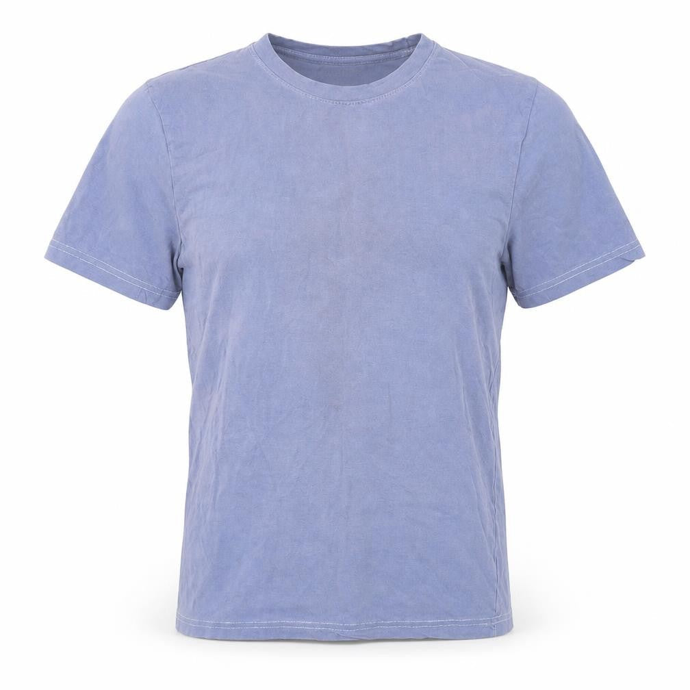 Front view of boohooMAN men’s blue t-shirt, size M