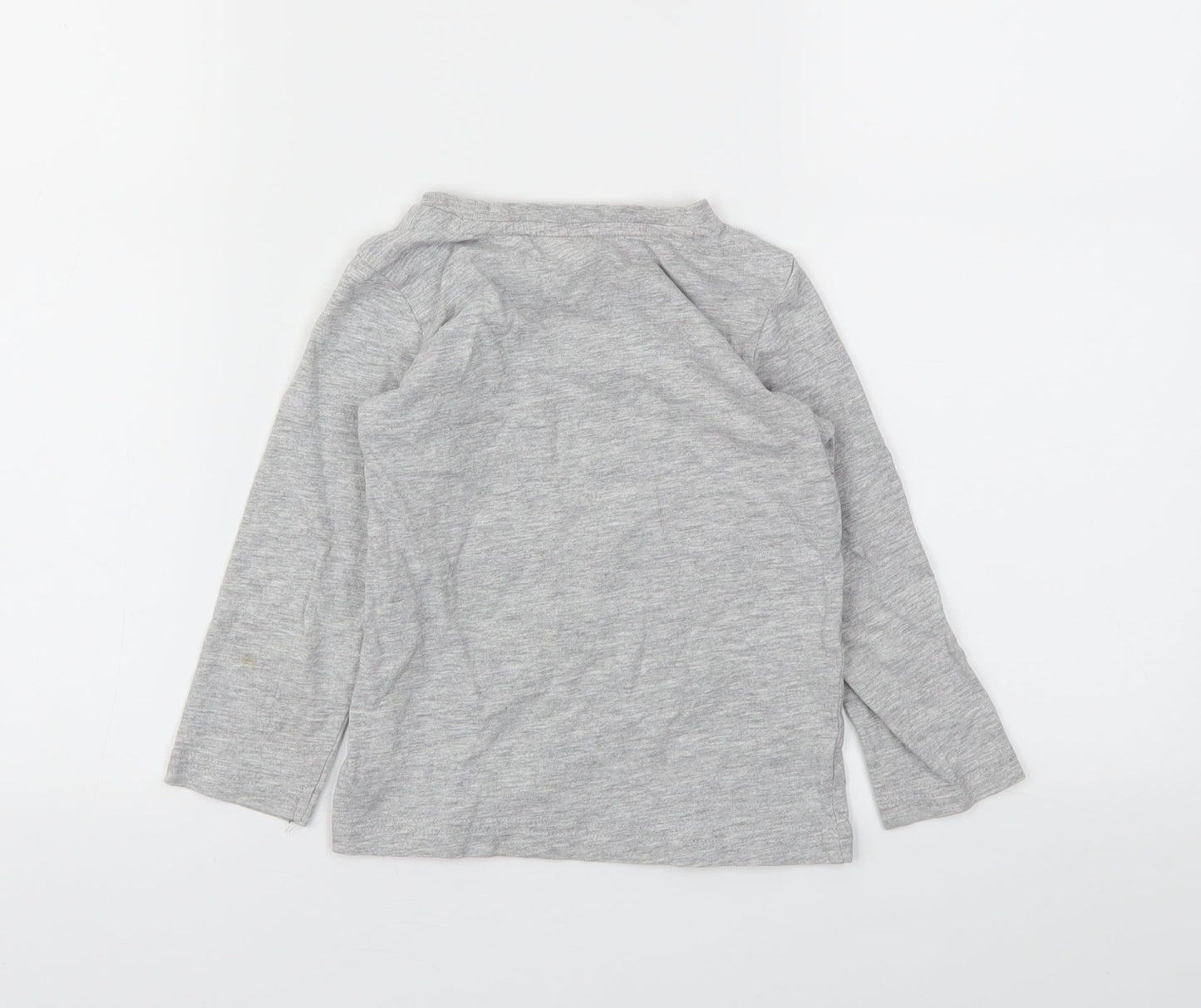 M Boys Grey Animal Print  Basic T-Shirt Size 2-3 Years