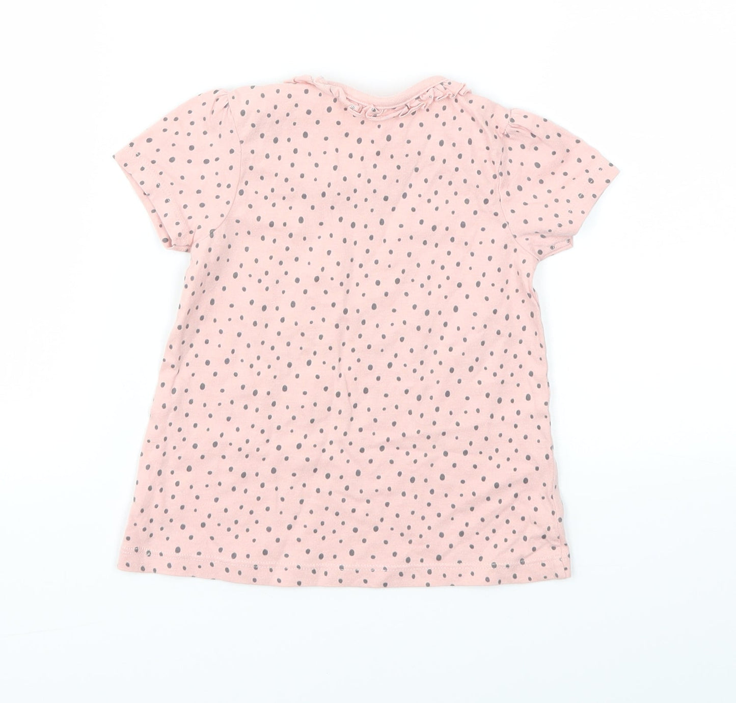 George Girls Pink Polka Dot  Basic T-Shirt Size 9-12 Months