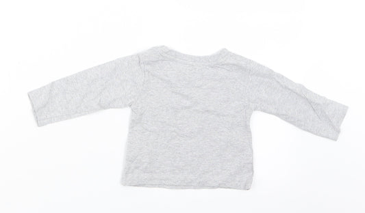 Earlydays Boys Grey   Basic T-Shirt Size 3-6 Months  - T-Rex