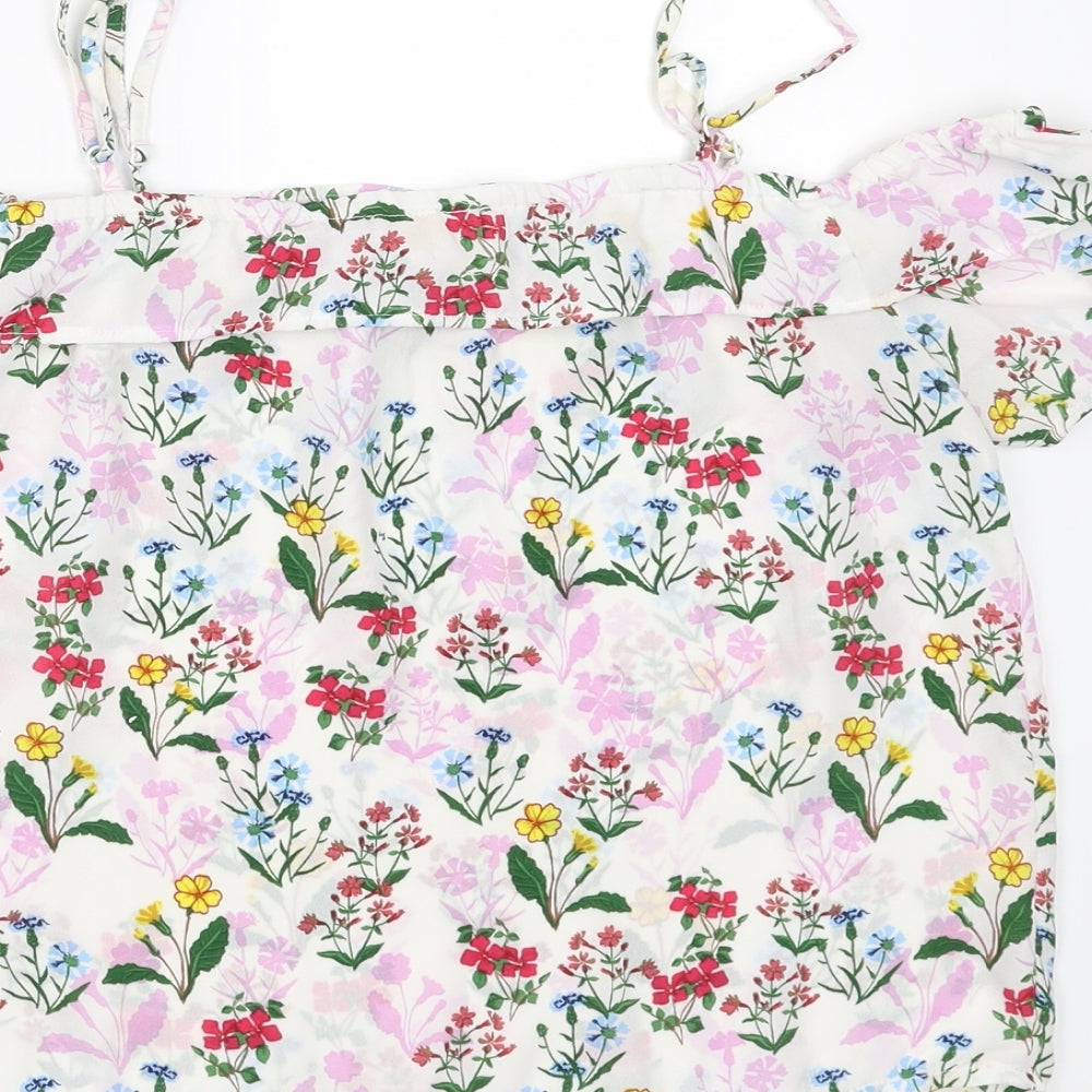 New Look Girls White Floral  Camisole Blouse Size 14 Years