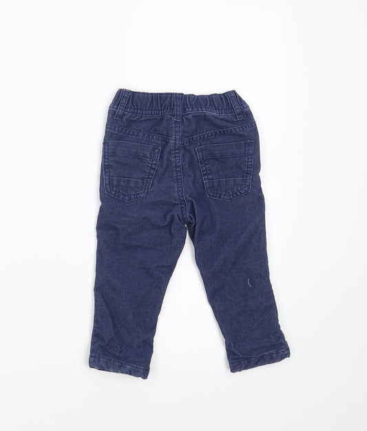 Marks and Spencer Boys Blue  Corduroy  Trousers Size 9-12 Months