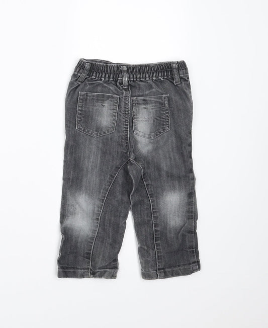 Baby Boutique Boys Grey  Denim  Jeans Size 12-18 Months