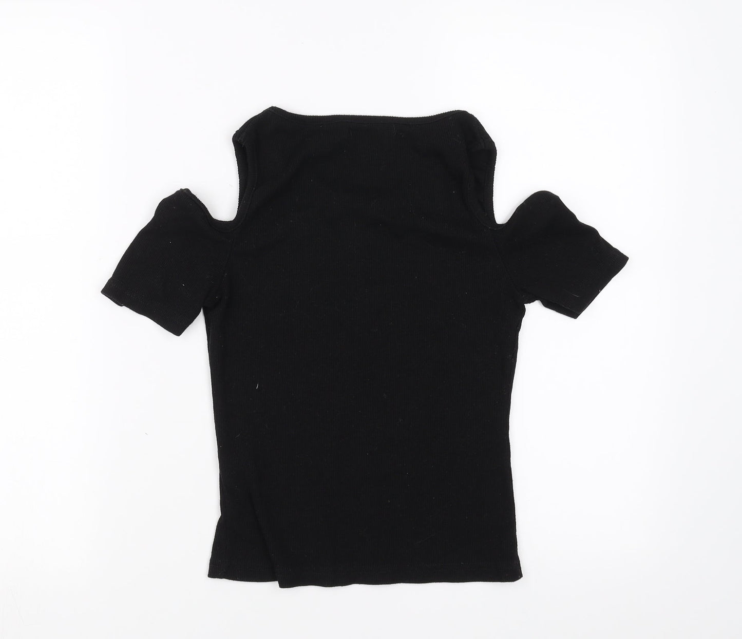 cotton:on Womens Black   Basic T-Shirt Size S  - cold Shoulder