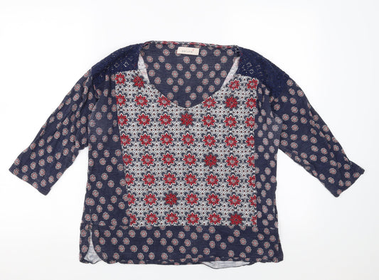 Marks and Spencer Womens Blue Floral  Basic Blouse Size 14