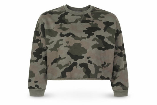Primark Womens Green Camouflage  Pullover Sweatshirt Size S