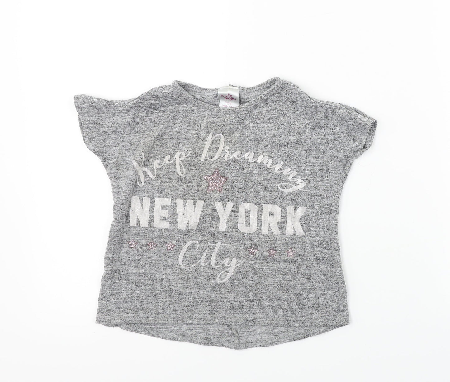 EVIE     Girls Grey   Basic T-Shirt Size 4 Years