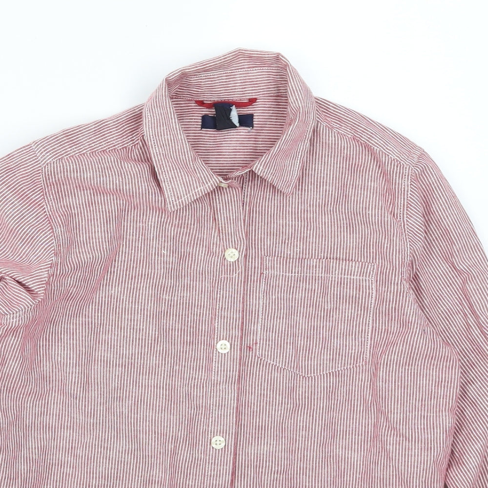 Gap Boys Red Striped  Basic Button-Up Size 8-9 Years