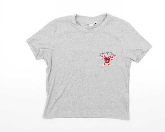Topshop Womens Grey   Basic T-Shirt Size S