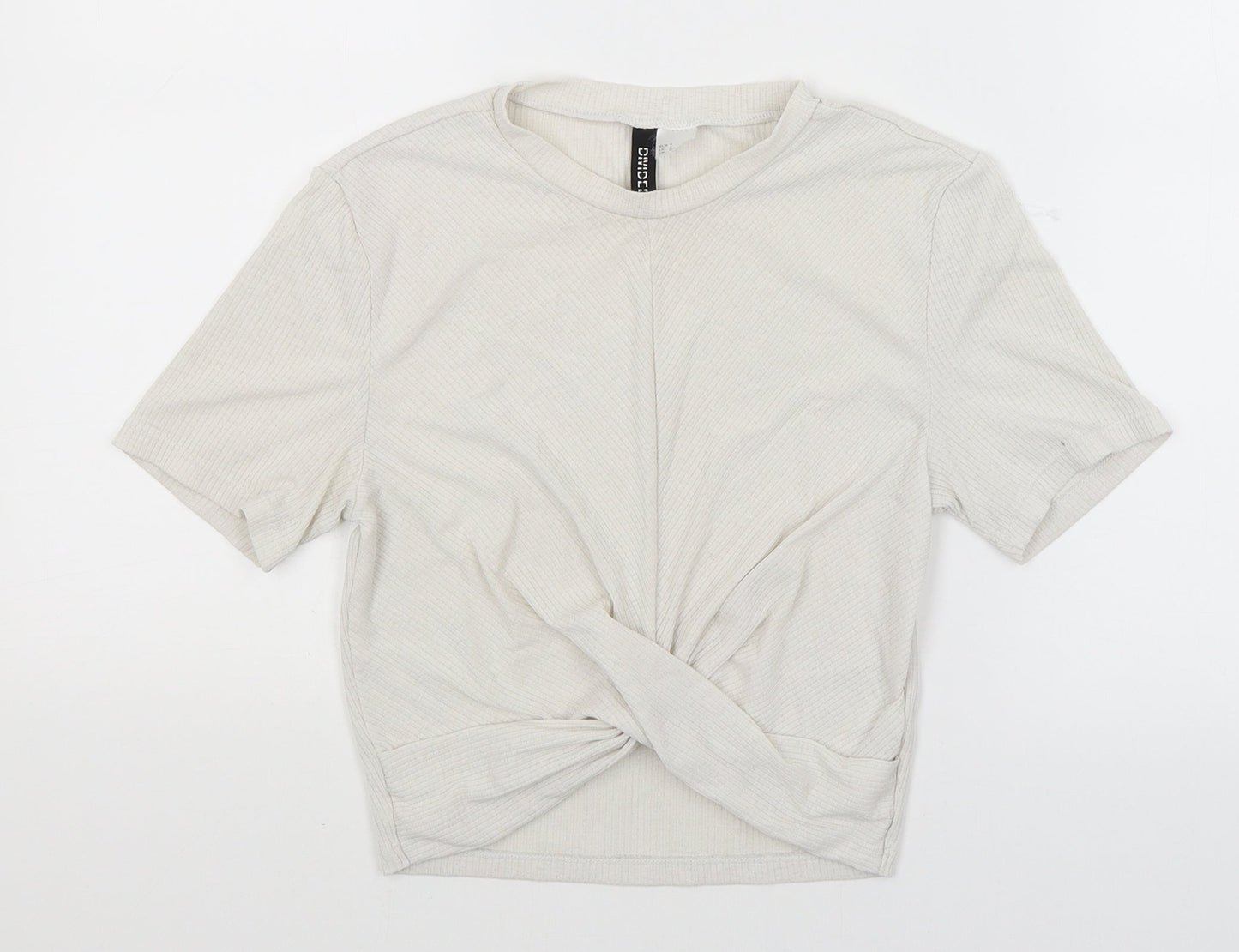 Divided Womens Ivory   Cropped T-Shirt Size S