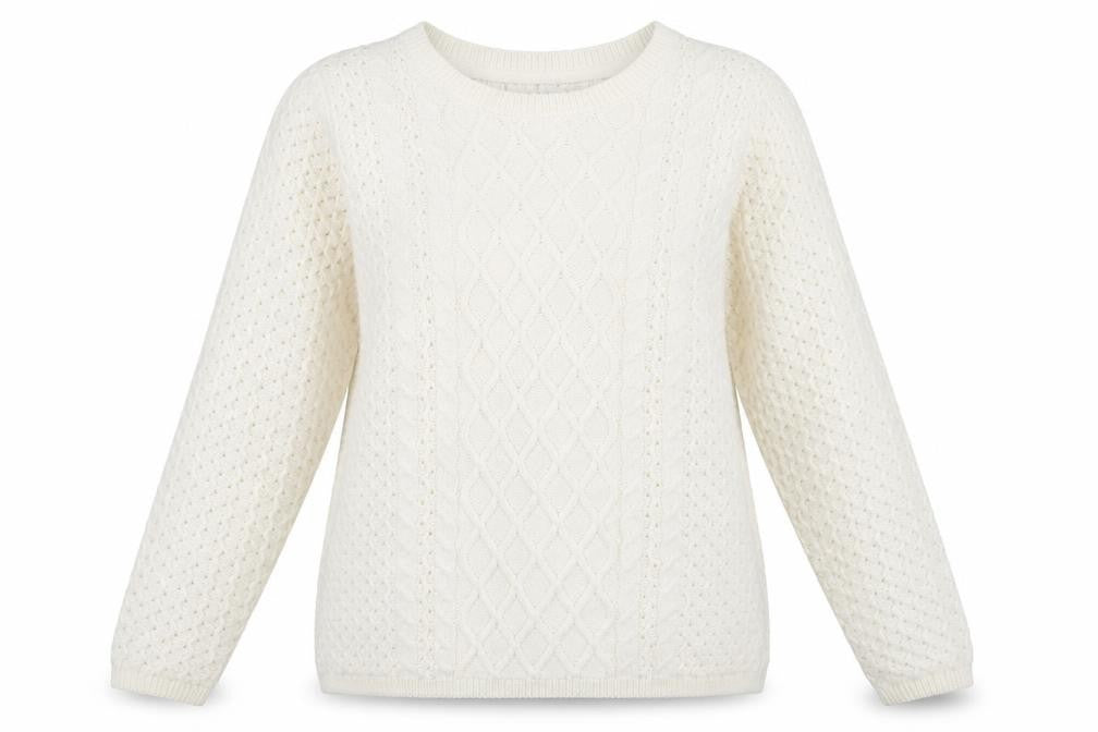 Isle Womens Ivory   Pullover Jumper Size 10