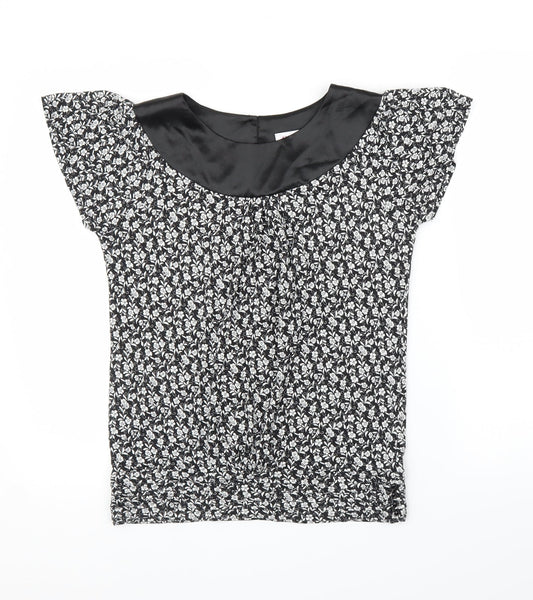 ORSAY Womens Black Floral  Basic Blouse Size M
