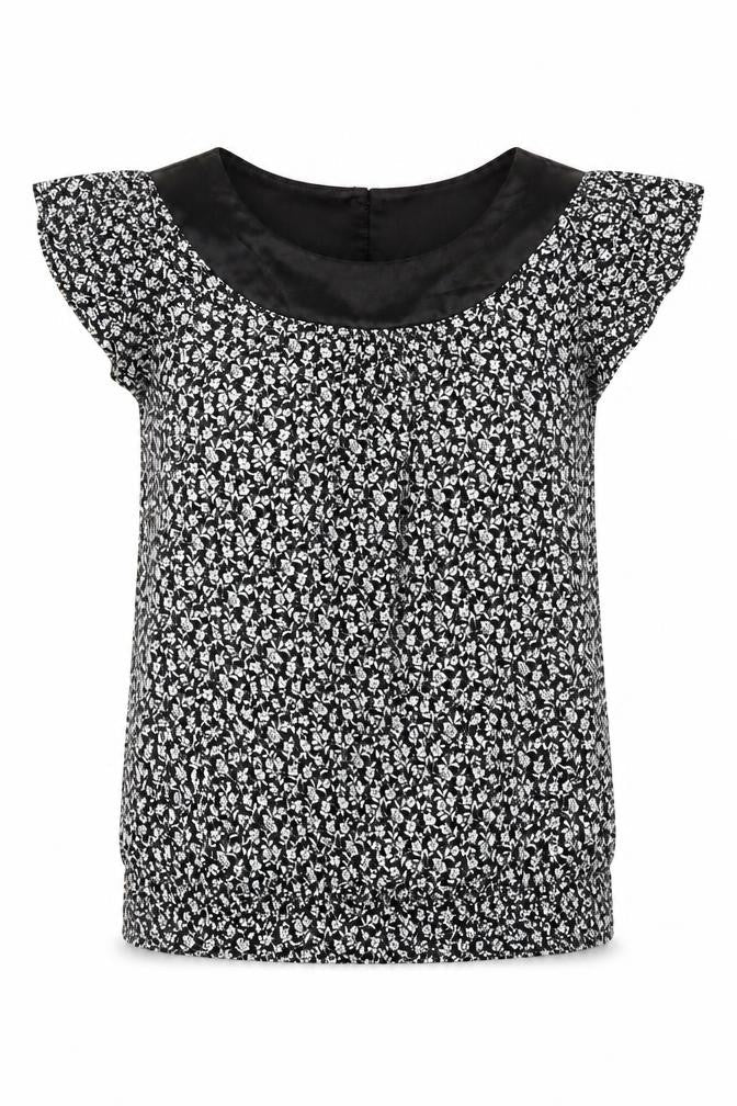 ORSAY Womens Black Floral  Basic Blouse Size M