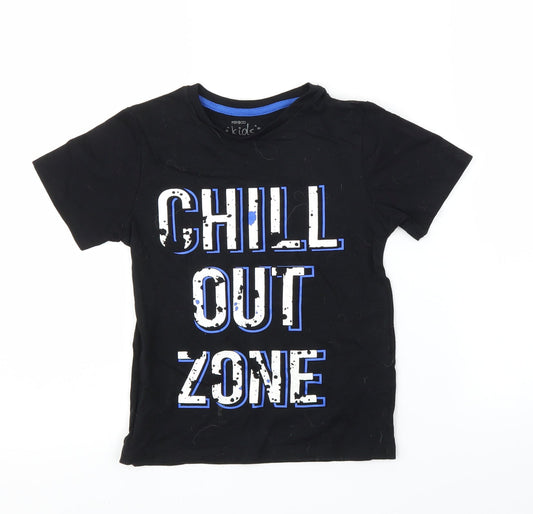 Pep&Co Boys Black   Basic T-Shirt Size 6 Years