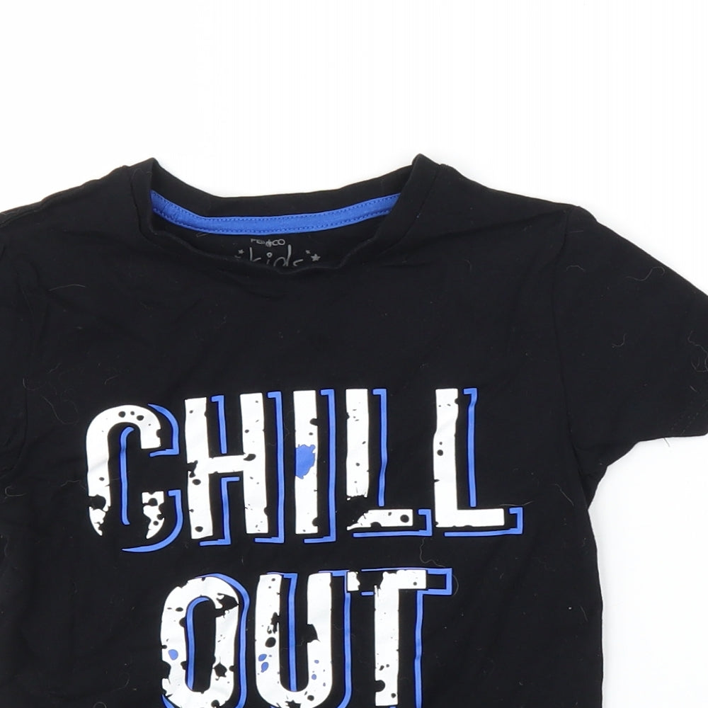 Pep&Co Boys Black   Basic T-Shirt Size 6-7 Years