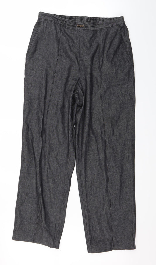 Marks and Spencer Womens Grey  Denim Dress Pants Trousers Size 14 L26 in